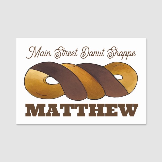 Porte-nom Tiger Tail Twist Doughnut pâtisserie (Devant)