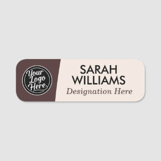 Porte-nom Titre de logo serif classique marron foncé profess