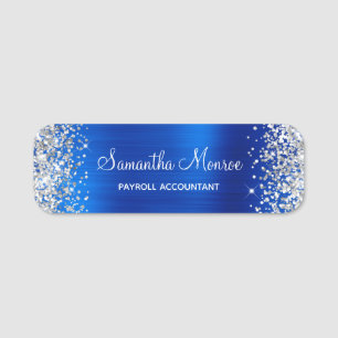 Porte-nom Titre de nom de feuille d'aluminium bleu royal pai