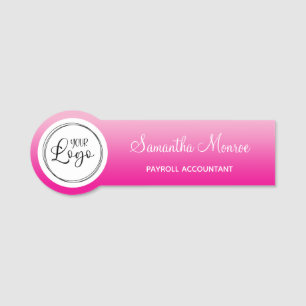 Porte-nom Titre de nom de logo ombré rose clair et chaud