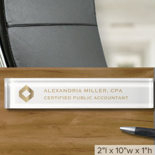 Porte-nom Titre du logo personnalisé Professionnel