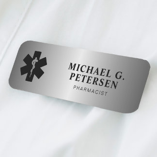 Porte-nom Titre du nom du pharmacien pharmacie argent magnét