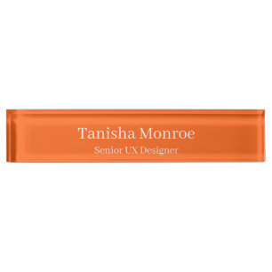 Porte-nom Titre et nom Orange Vibrant