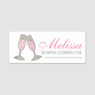 Porte-nom Toast Wedding planner de Champagne Rose