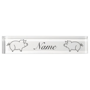 Porte-nom Tonnerre d'animal de porc
