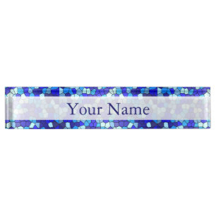 Porte-nom Tons de verre de couleur bleue par Shirley Taylor