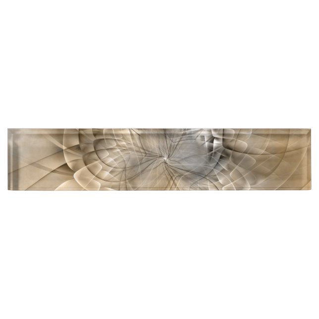 Porte-nom Tons Terre Abstrait Art fractal moderne Texture (Devant)