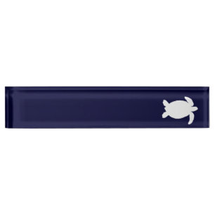 Porte-nom Tortue de mer bleue et blanche