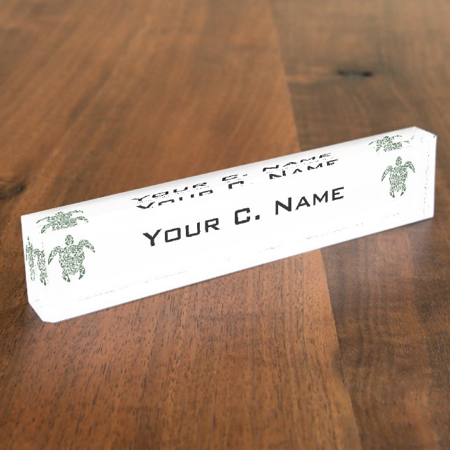 Porte-nom Tortue tribale de style d'impression typographique (Taille)