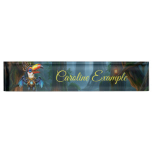 Porte-nom Toucan Steampunk au Clair de Lune.