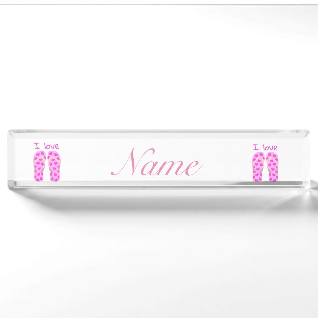 Porte-nom Tourner-Tourner Rose (Devant)