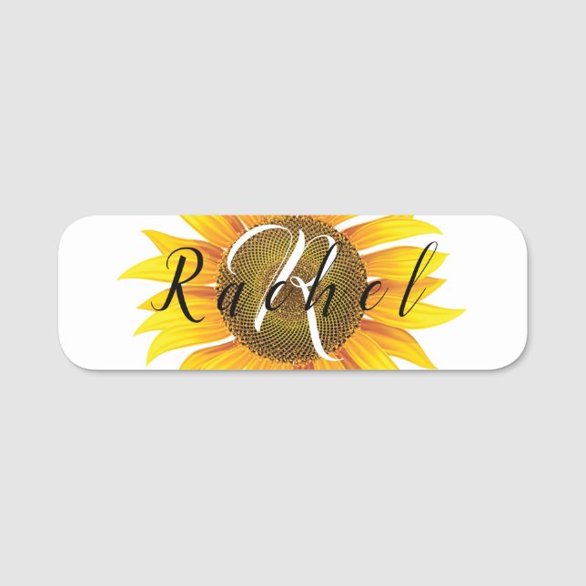 Porte-nom Tournesol personnalisé (Devant)