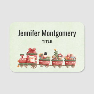 Porte-nom Train de Noël Vintage avec jouets