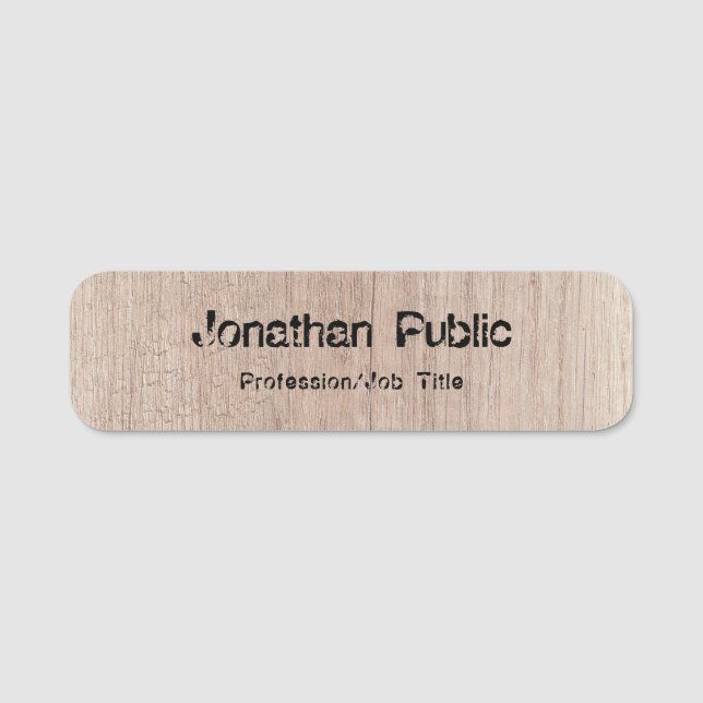 Porte-nom Trending Wood Look Distressed Text Modèle (Devant)
