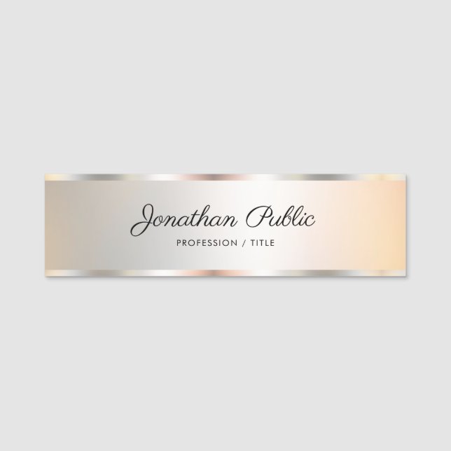 Porte-nom Trendy Elegant Employee Member Calligraphy Script (Devant)