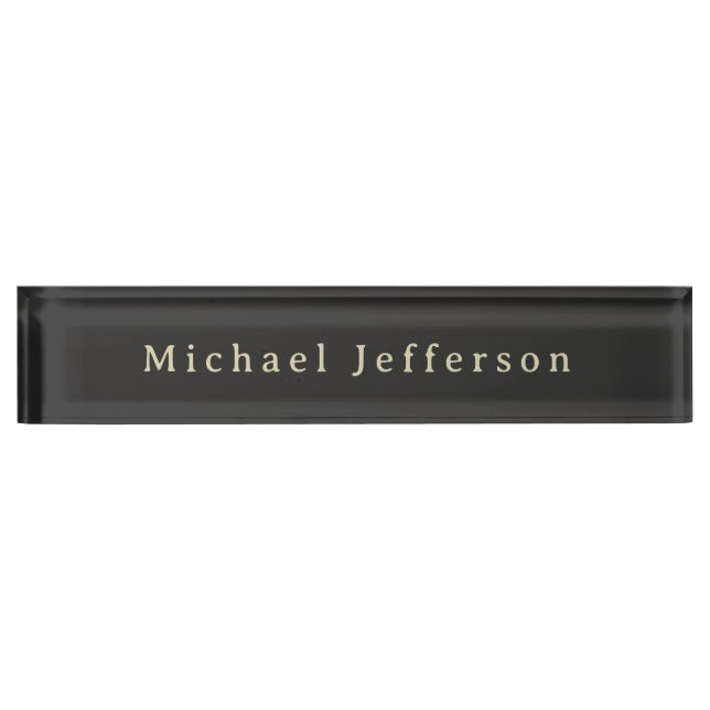 Porte-nom Trendy Matte Black Minimalist Own Name  (Devant)