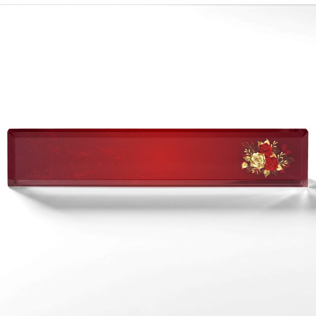 Porte-nom Trois Roses de bijoux (Devant)
