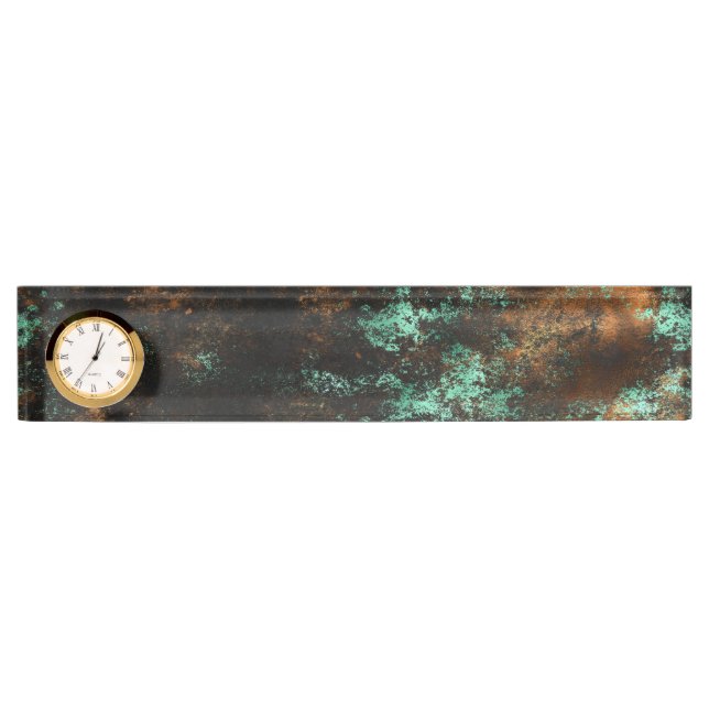 Porte-nom Turquoise Cooper Patina Metallic (Devant)
