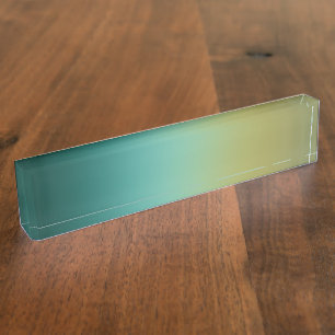Porte-nom Turquoise Vert Ombre Gradient Blur Abstrait Design