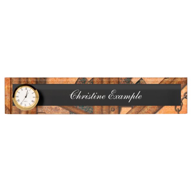 Porte-nom Tuyaux rouillés en métal (Devant)