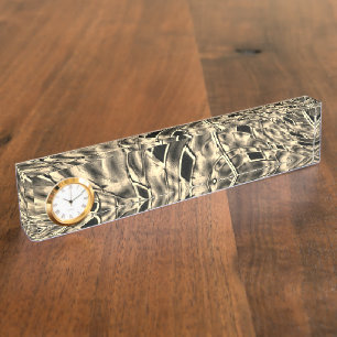 Porte-nom Twisted avec ton beige foncé, miroir