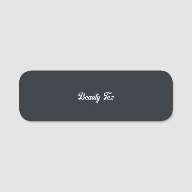 Porte-nom Typographie Esthétique noir blanc gris gris gris (Devant)