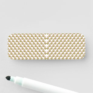 Porte-nom un arrière - plan blanc avec un motif de feuilles 