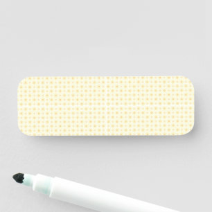 Porte-nom un arrière - plan jaune et blanc aux petits cercle