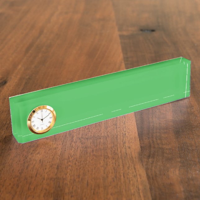 Porte-nom un arrière - plan vert avec une bordure blanche (Taille)