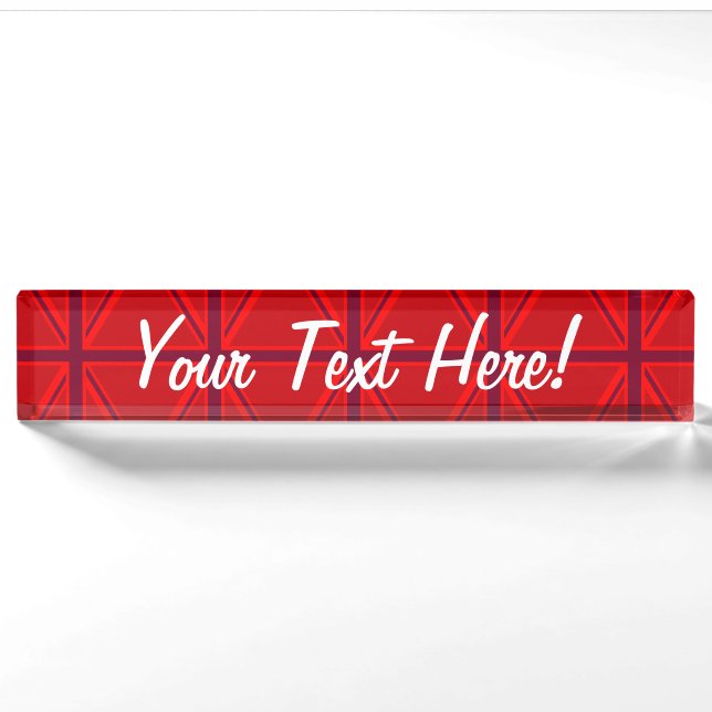 Porte-nom Union Jack rouge (Devant)
