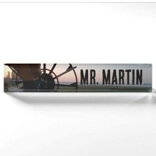 Porte-nom Unique Holland Windmill View Desk Name Plate