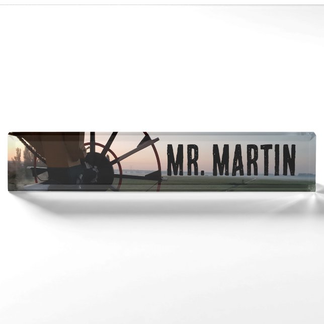 Porte-nom Unique Holland Windmill View Desk Name Plate (Devant)