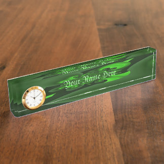 Porte-nom Vague Spirale Vert Foncé Et Lime