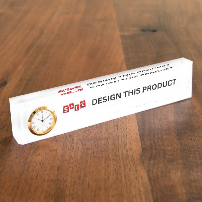 Porte-nom VENTE ! Plaque d'identification de bureau avec hor (Taille)