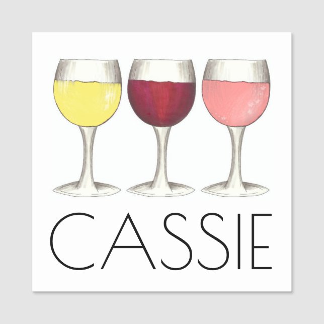 Porte-nom Verres de vin rouge blanc Rosé Sommelier (Devant)