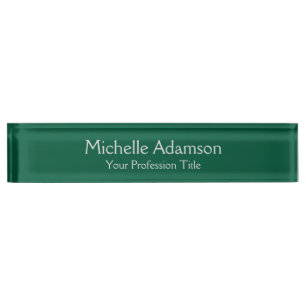 Porte-nom Vert Couleur Professionnel Plat Moderne