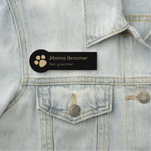 Porte-nom Vétérinaire de soins des animaux Noir simple