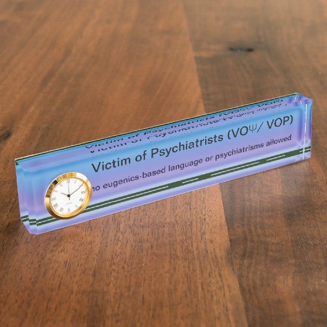 Porte-nom Victimes de rappel de bureau de psychiatres (Taille)