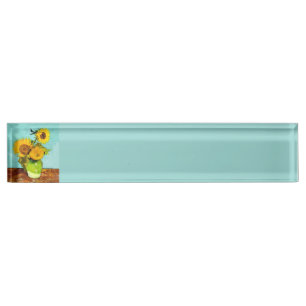 Porte-nom Vincent Van Gogh Trois Tournesols Dans Un Vase