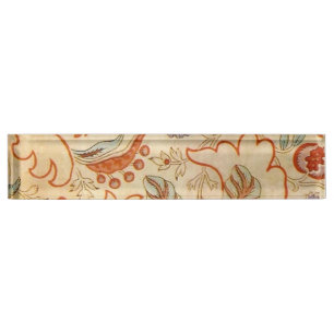 Porte-nom Vintage Chintz Floral Antique Terracotta Français