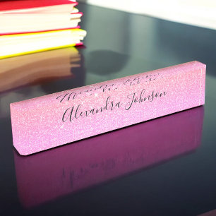 Porte-nom Violet rose Ombre Parties scintillant Étincelante
