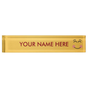 Porte-nom Visage souriant aux yeux souriants