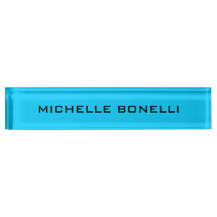 Porte-nom Vivid Ciel bleu minimaliste Plaine lisible moderne