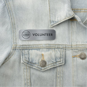 Porte-nom Volontaire Silver Metallic Finish Business Logo
