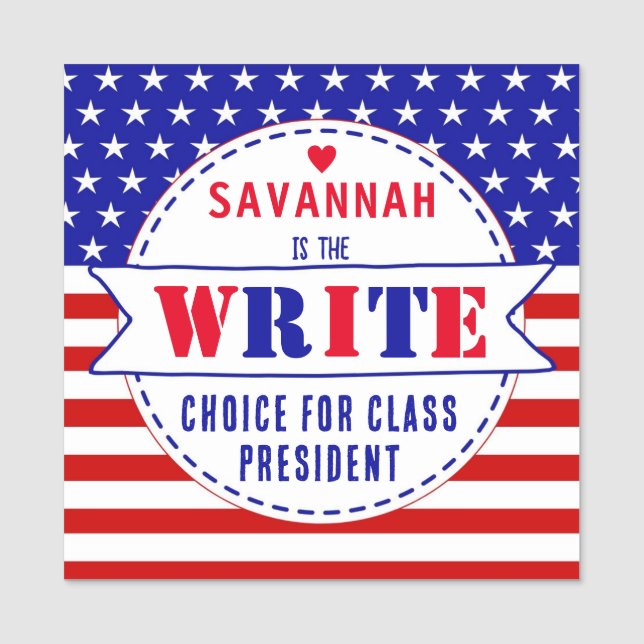 Porte-nom "Vote" modifiable pour un président de classe avec (Devant)