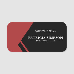 Porte-nom Votre Élégant Style Professionnel Noir Et Rouge Fo