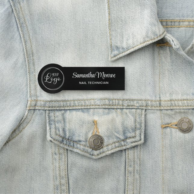 Porte-nom Votre logo d'entreprise ici Black Ombre (En situation)