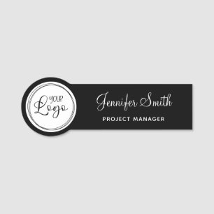 Porte-nom Votre logo d'entreprise sur cercle blanc