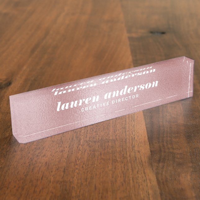 Porte-nom Votre logo ici Rose Gold (Taille)