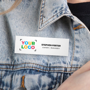 Porte-nom Votre logo ici Simple Entreprise Blanche